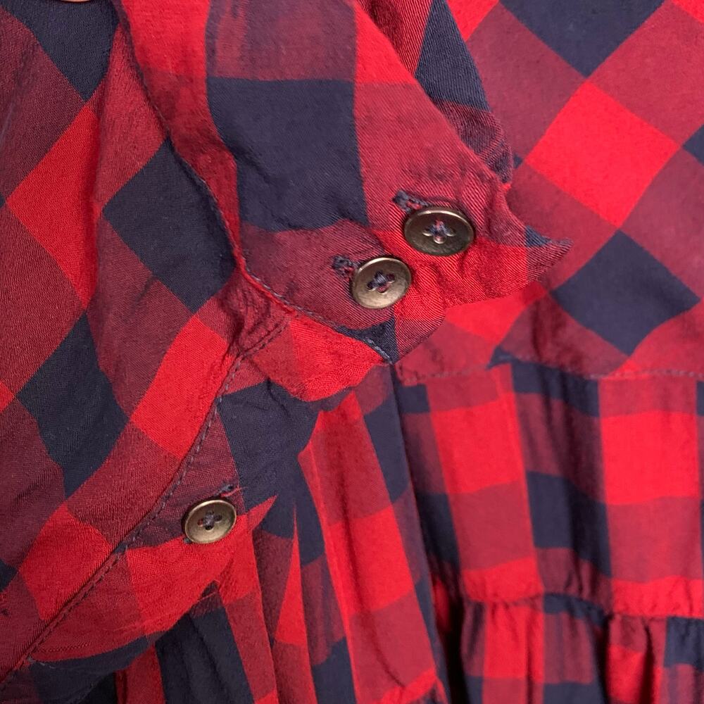 Torrid Red Buffalo Plaid Button Front Tunic Size 2 (2X) - Picture 4 of 7